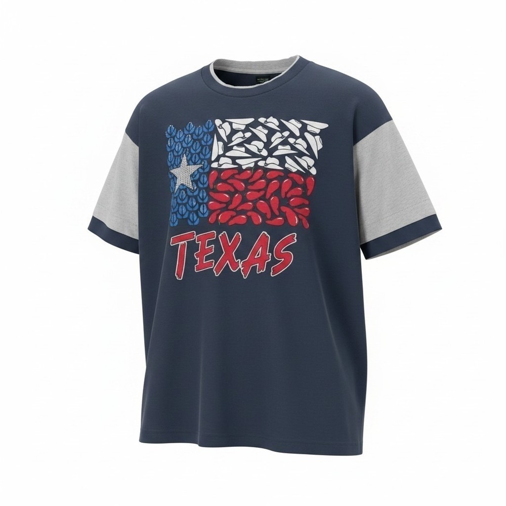Vtg 90s Graphic T-Shirt USA Mens XL Chili Pepper Ringer Texas Flag Single Stitch